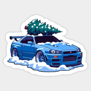 Skyline GTR Christmas Sticker